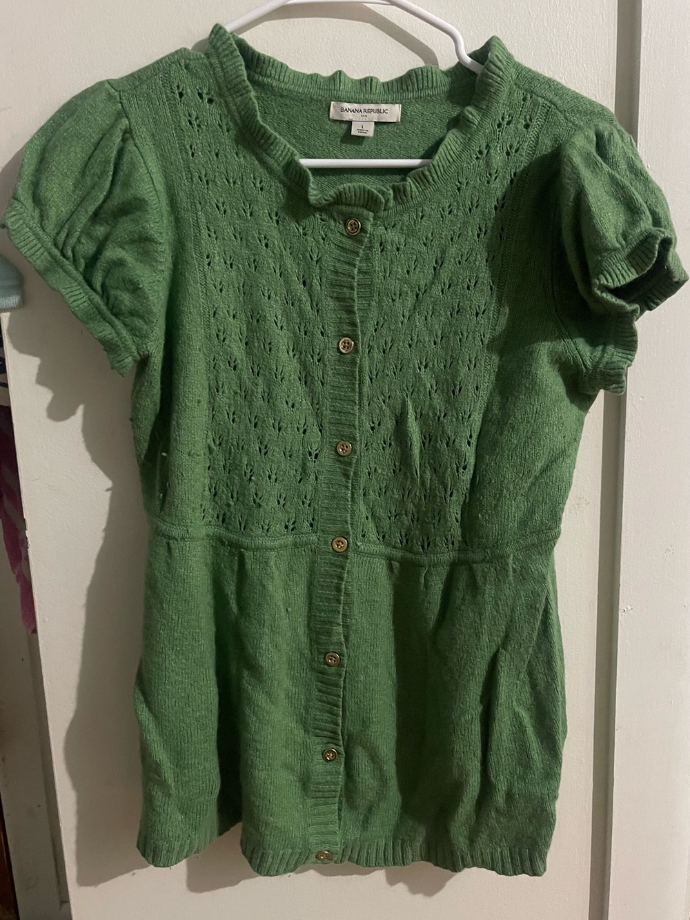 Banana Republic Women’s Button-Up Top with Puff Sleeves